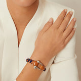 Pulsera Grillete Cordón Trenzado Bicolor