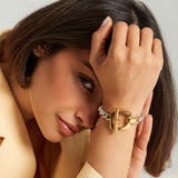 Pulsera Aldaba Mini Doble Tono