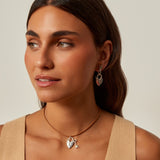 Collar Corazón Candado Cuero