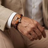 Pulsera Grillete Cordón Trenzado Bicolor