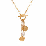 Collar Perla Monedas Multi