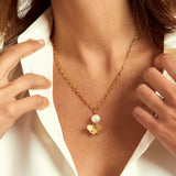Collar Moneda Perla