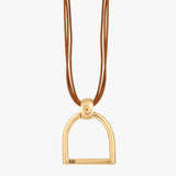 Collar Estribo Cuero Oro
